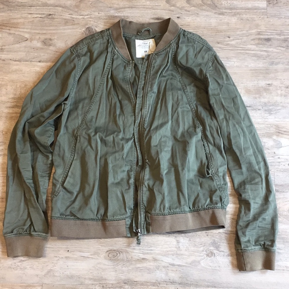 H&M army green bomber jacket